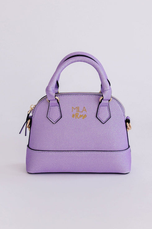 lavender-glitter-girls-crossbody-purse Mila &  Rose - Sophia's Style-Lavender Glitter Girl's Crossbody Purse-Default Title--1